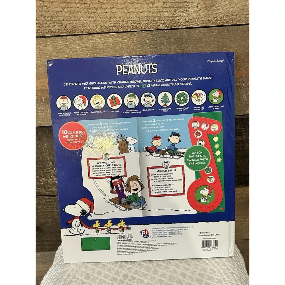 Peanuts  Hardcover Musical Book Christmas Time is Here Charlie Brown all working